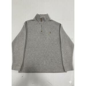 Polo Ralph Lauren 1/4 Zip Knit Pullover Sweater Gray Men's Size Large